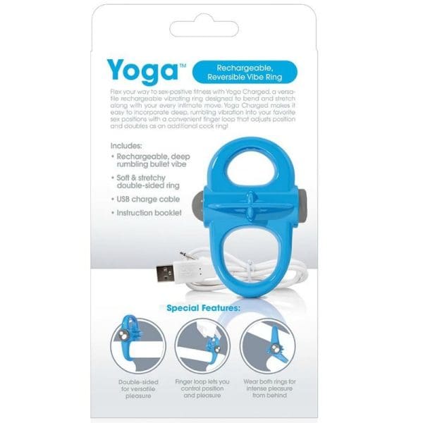 SCREAMING O - RECHARGEABLE VIBRATING RING YOGA BLUE 3